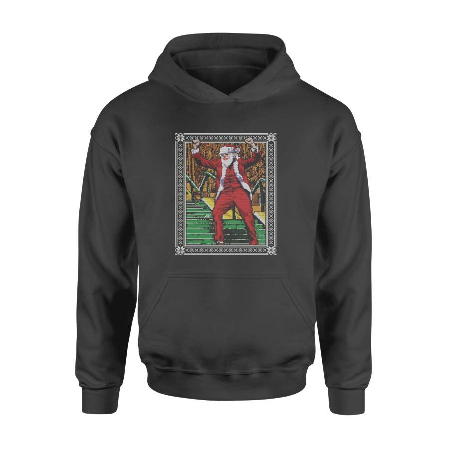 Ugly Christmas Joker dancing on stairs Dank Meme Hoodie