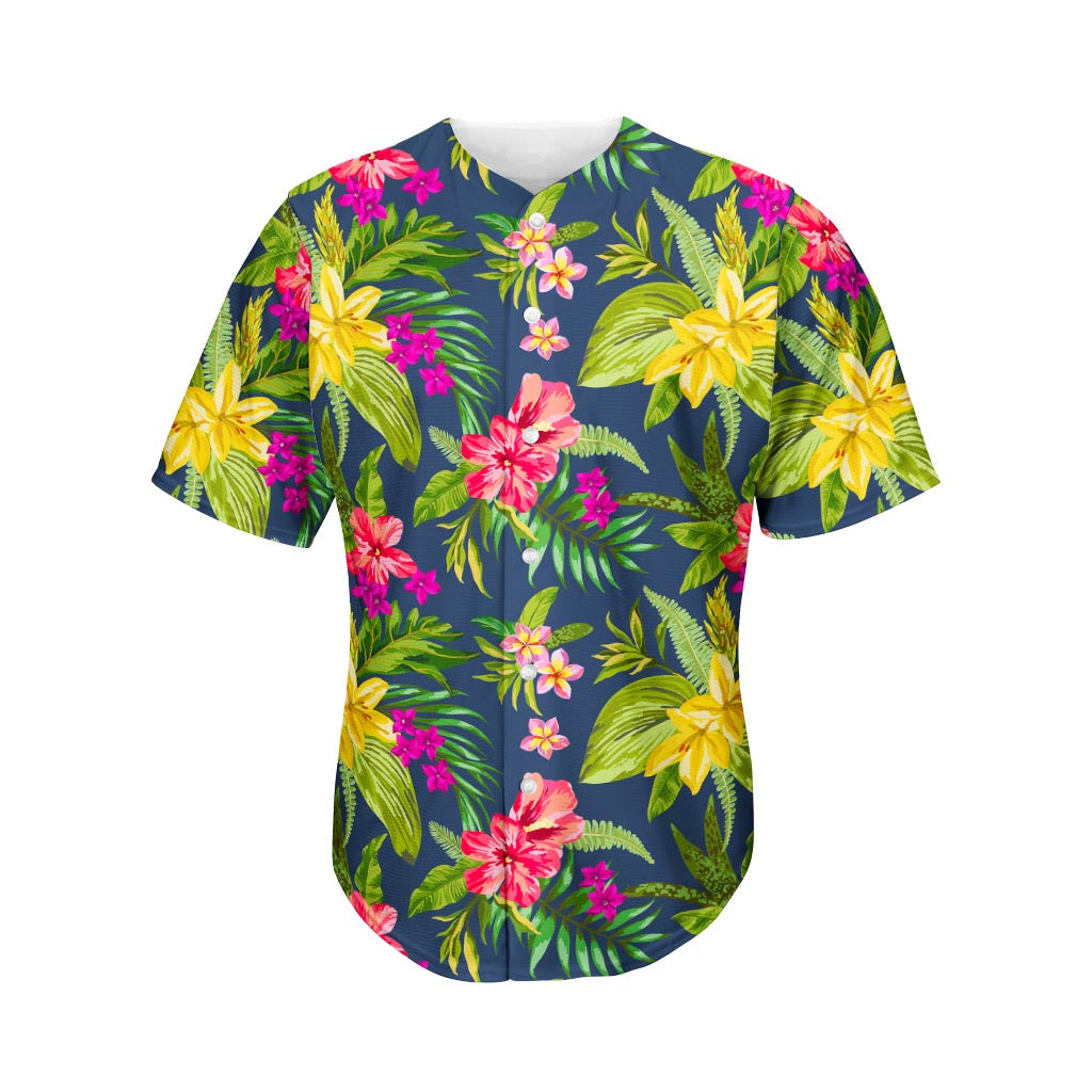 Aloha Hawaii Flowers Pattern Print Baseball Jersey Ha111409