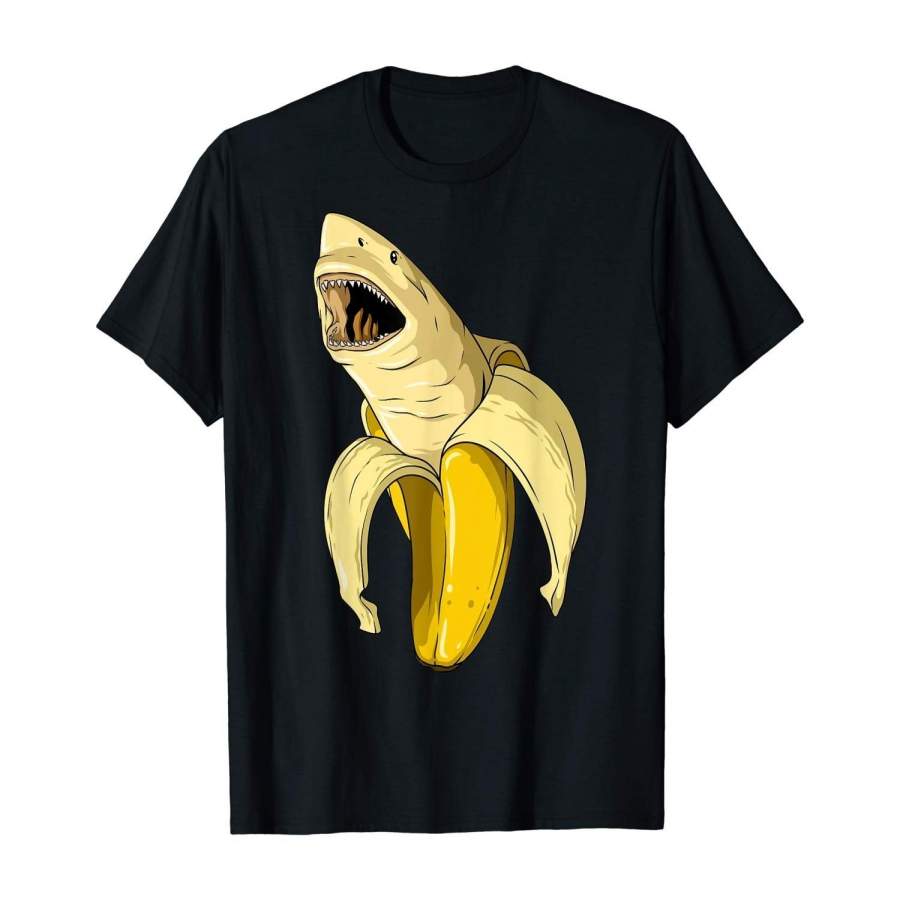 Banana Shark Banana Themed Party Shark Themed Party T-Shirt Men Printed Tee Shirts