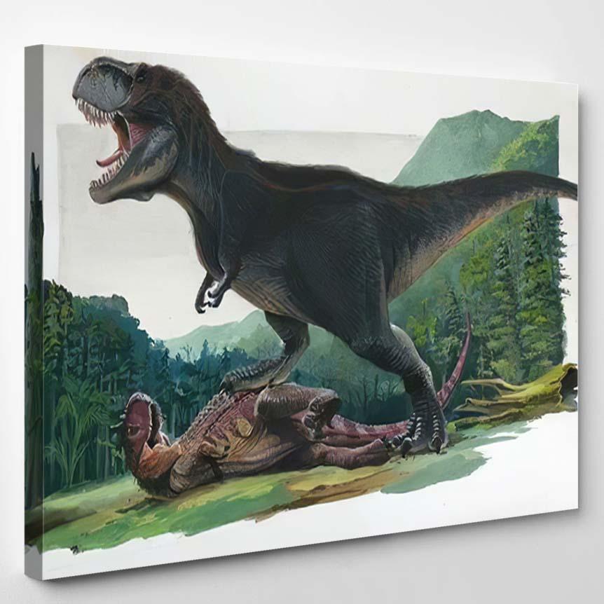 Tyranosaurus Rex King Dinosaur – Dinosaur Animals Canvas Print