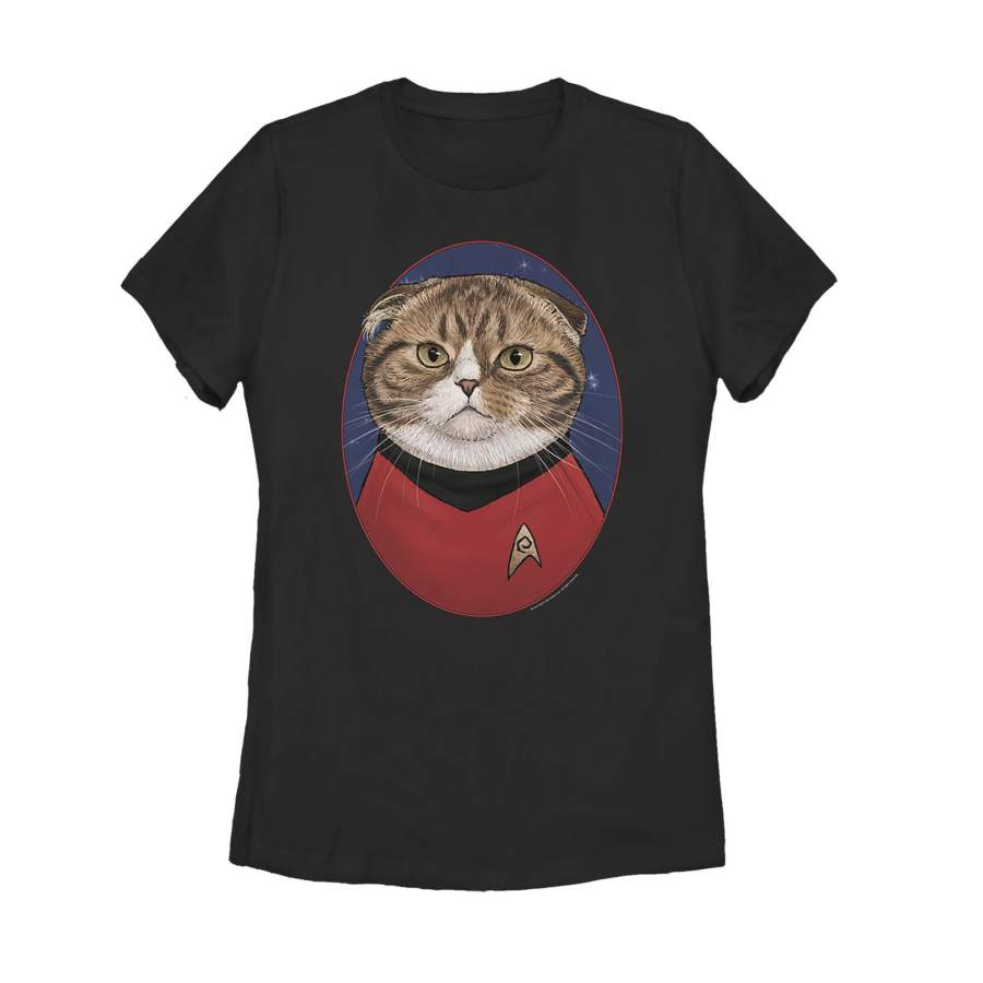 Star Trek Women’s Scotty Cat Portrait  T Shirt