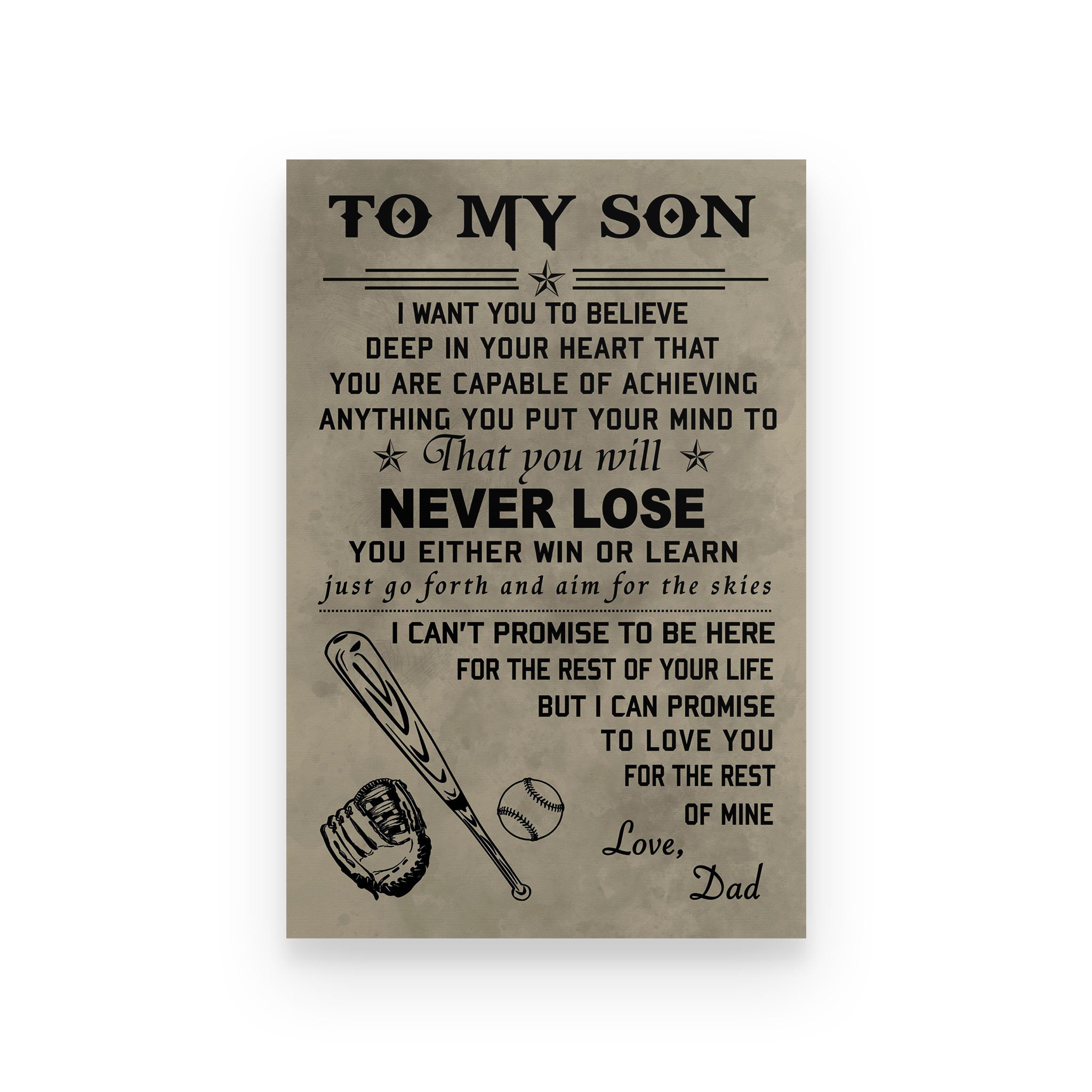 baseball poster dad to son never lose vs2