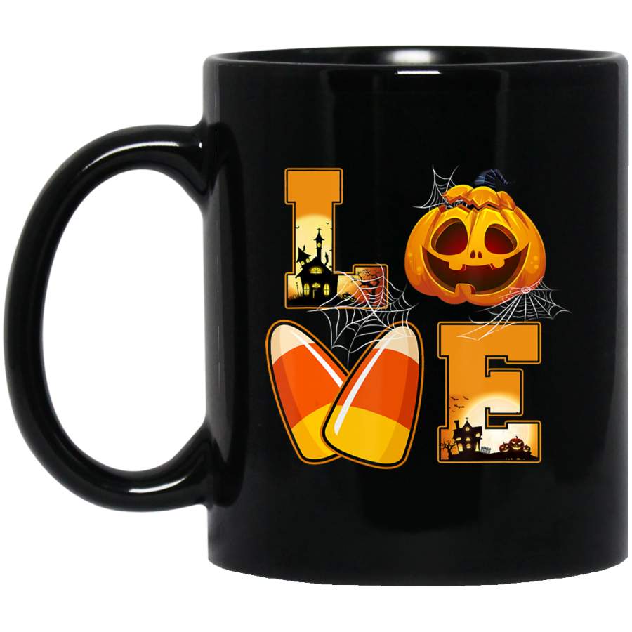 Love Candy Corn Cute Pumpkin Candy Corn Halloween Coffee Mug