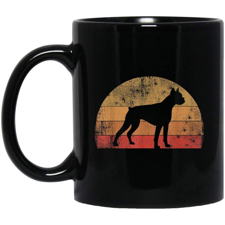 Boxer Dog Owner Retro Vintage 70s 80s Silhouette Breed Gifts Mug