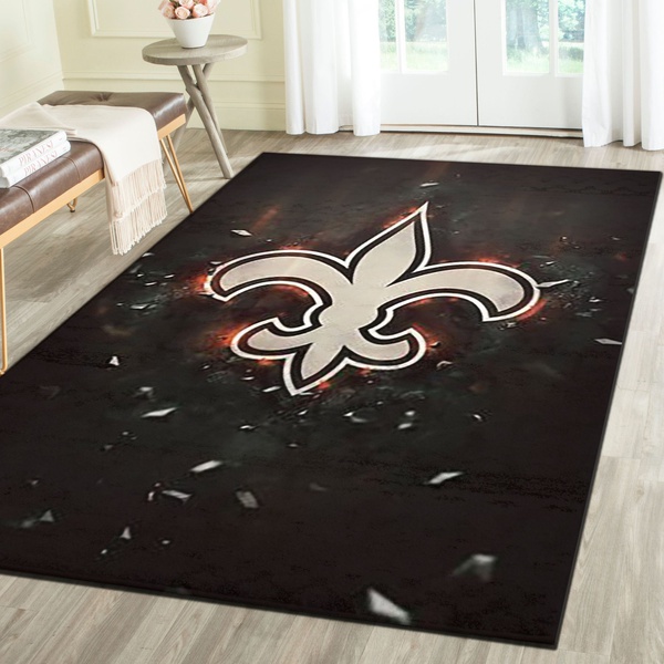 New Orleans Saints Rug, Football Team Living Room Carpet, Sports Floor Mat Home Decor