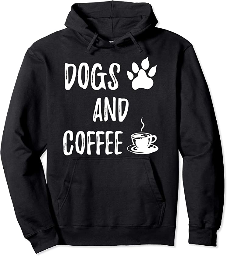 Dogs and Coffee funny cute puppy corgi lover theme gift Pullover Hoodie