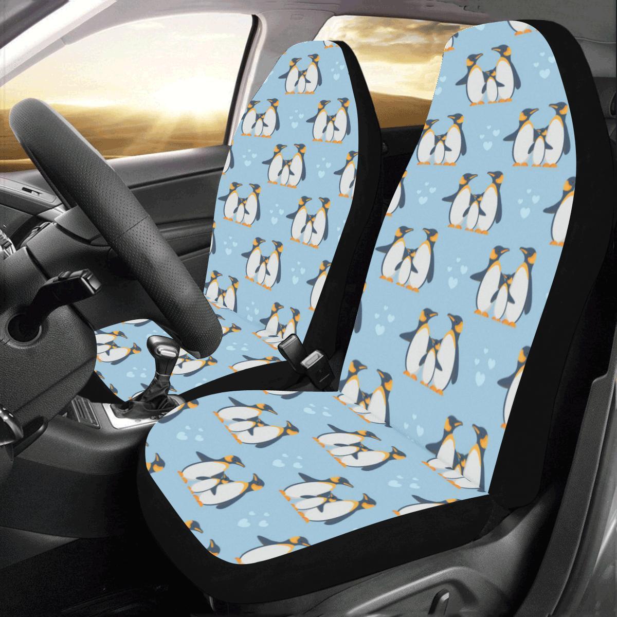 Penguin Pattern Car Seat Covers Set 2 Pc, Car Accessories Car Mats Covers