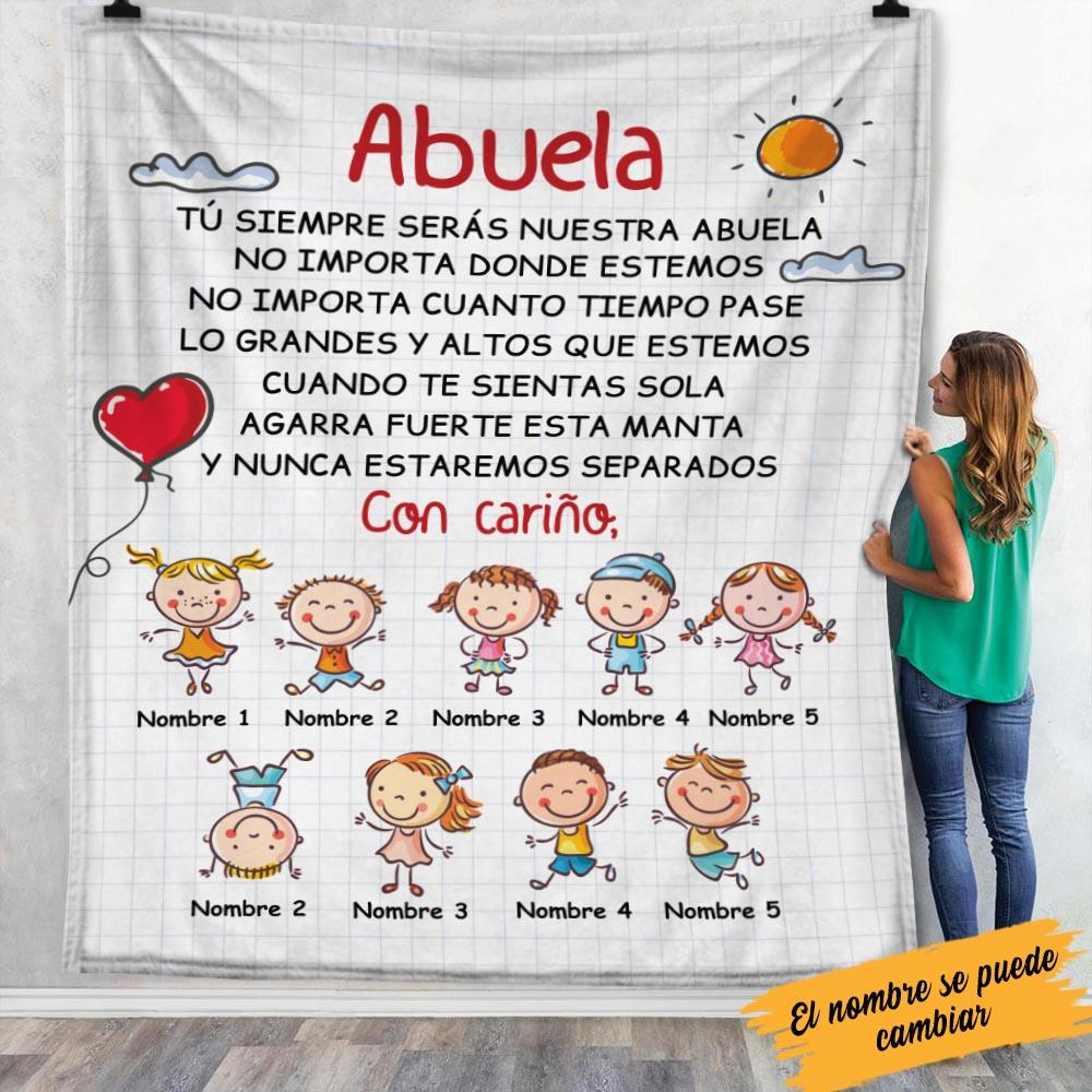 [Personalized Name] Mom Grandma Spanish Mamá Abuela Fleece Blanket, Sherpa Blanket, Gift For Parent, Family Member, Friends Gift, Christmas Gift, Home Decor, Home Living