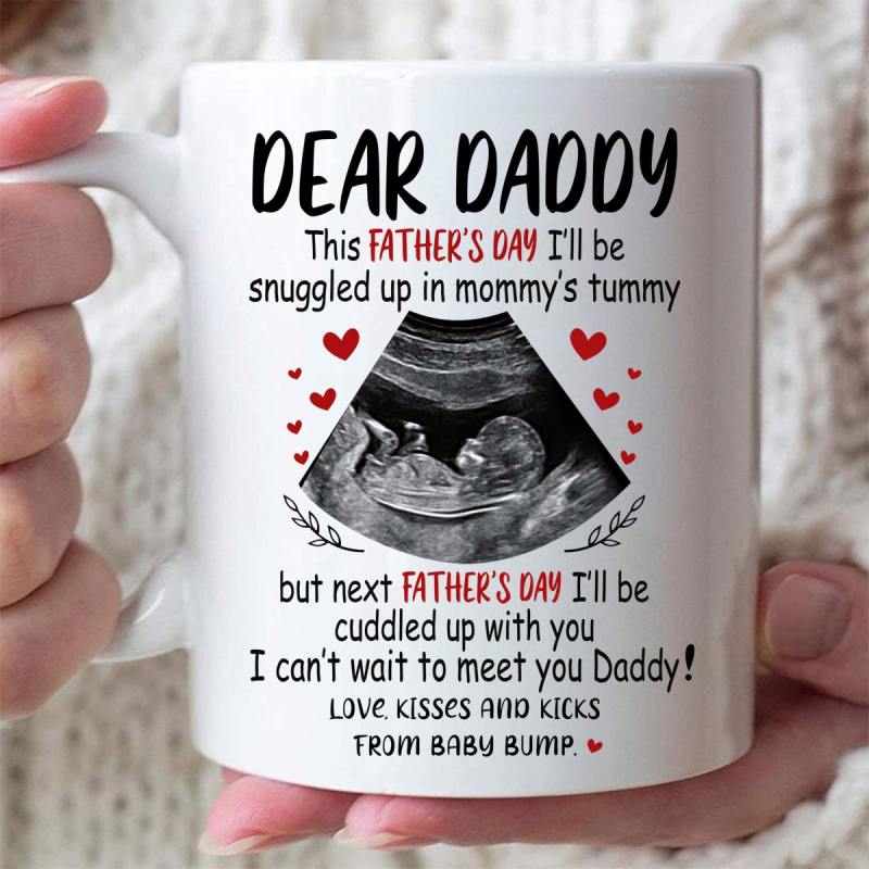 Personalized Gift For Dad To Be I Can’T Wait To Meet You Daddy Mug