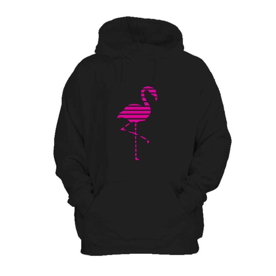 Summer Pink Flamingo Tropical Beach African Animal Striped Hoodie