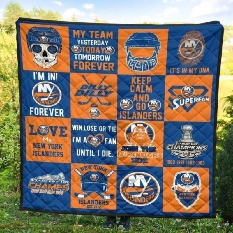 My Team New York Islanders Quilt Blanket Hockey Fan Gift Idea MN09