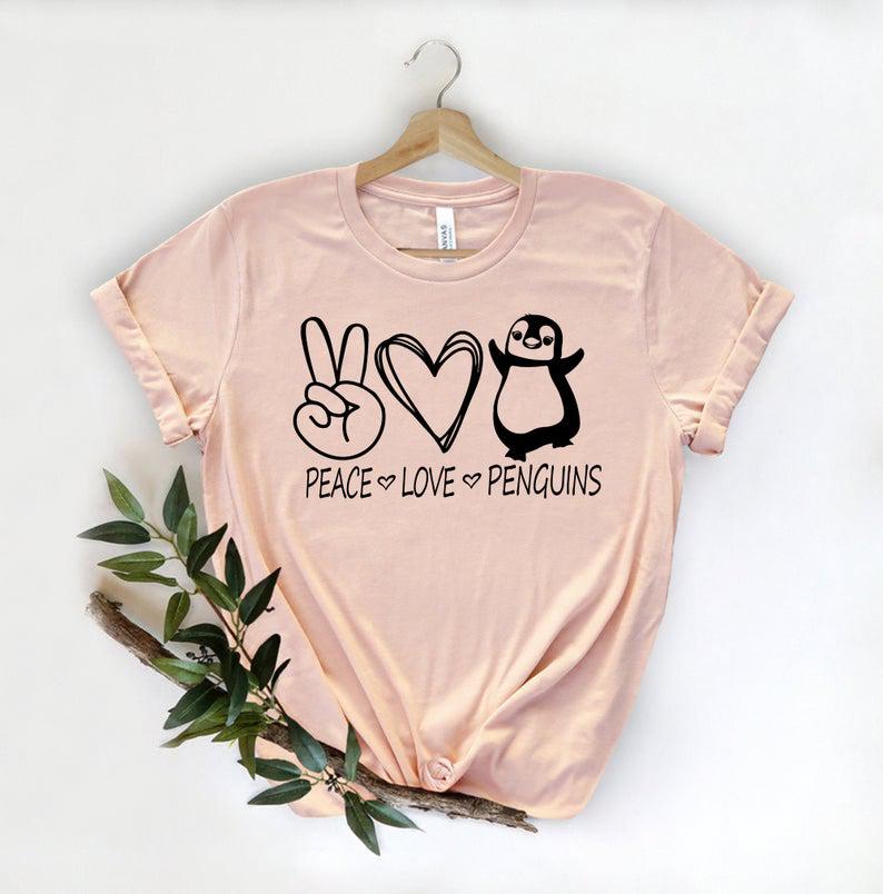 Peace Love Penguin Shirt, Penguin Shirt, Penguin Lover Shirt, Penguin Gift, Peace Love Penguin, Penguin Fan Shirt, Penguin Lover Tee