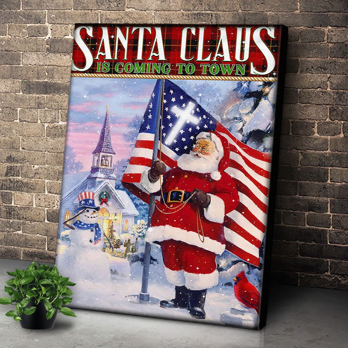 Personalized Santa Claus Is Coming To Town Wall Art For Christmas Gift – Canvas Prints Poster Wall Art