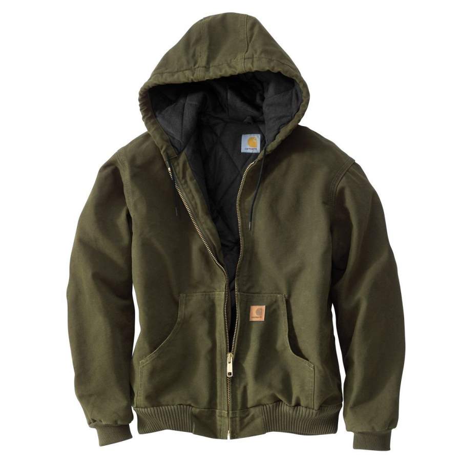 Carhartt Men’s Tall Army Green Quilted Flannel Lined Sandstone Active ...