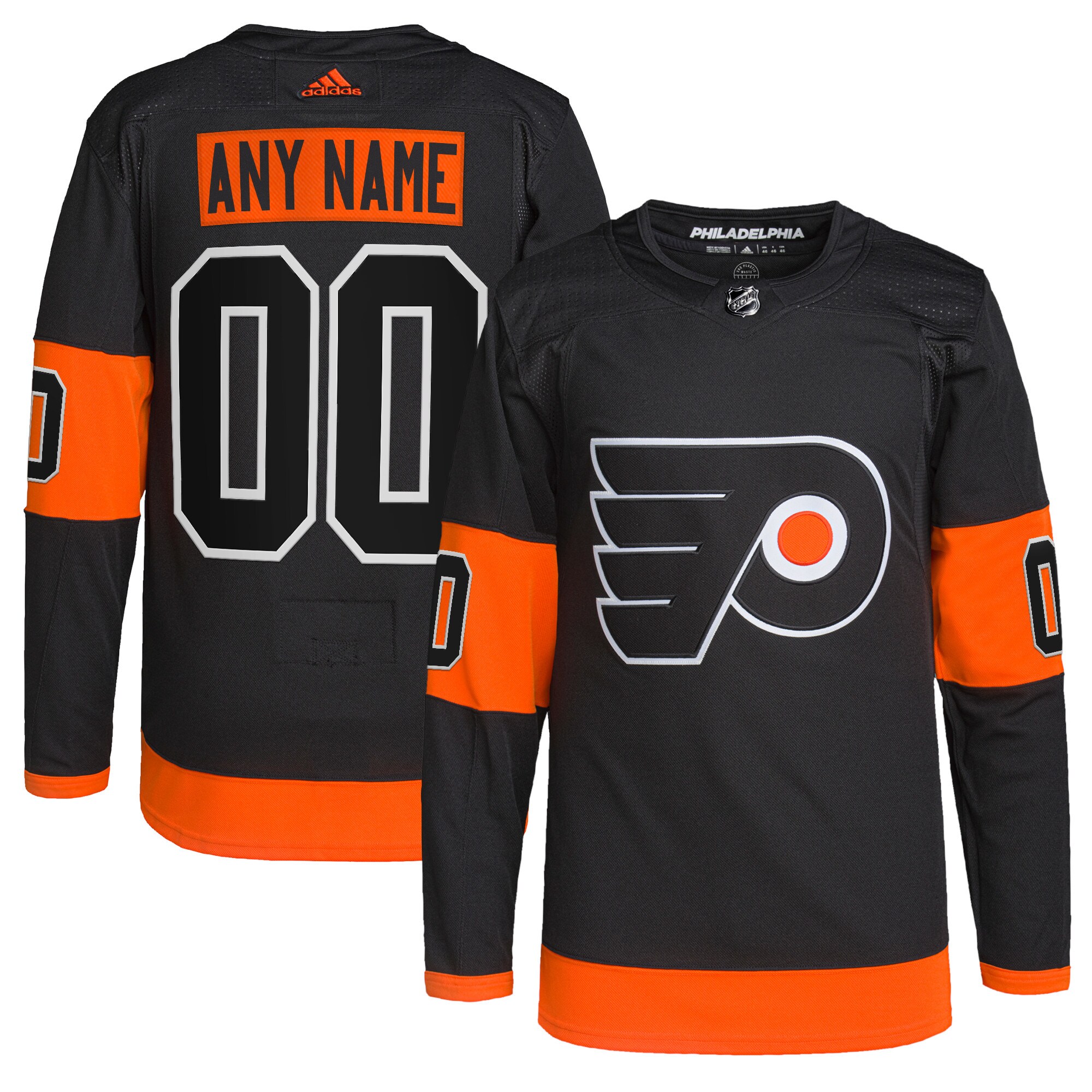 Men's Philadelphia Flyers adidas Black Alternate Primegreen Authentic Pro Custom Jersey