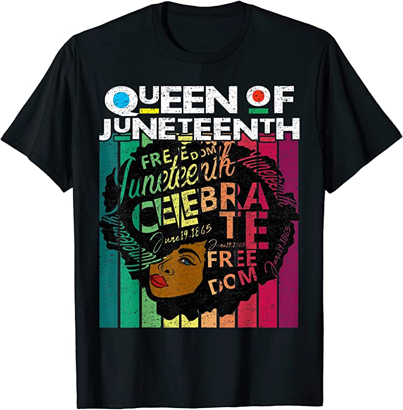 Womens Queen Of Juneteenth Black Girl Magic Melanin Gift T-Shirt