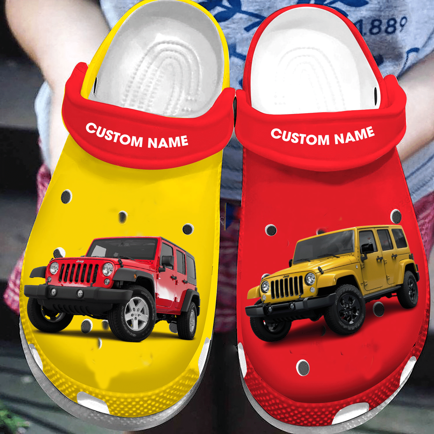 Custom Name Yellow And Red Jp Drive Clog Shoes #Dh