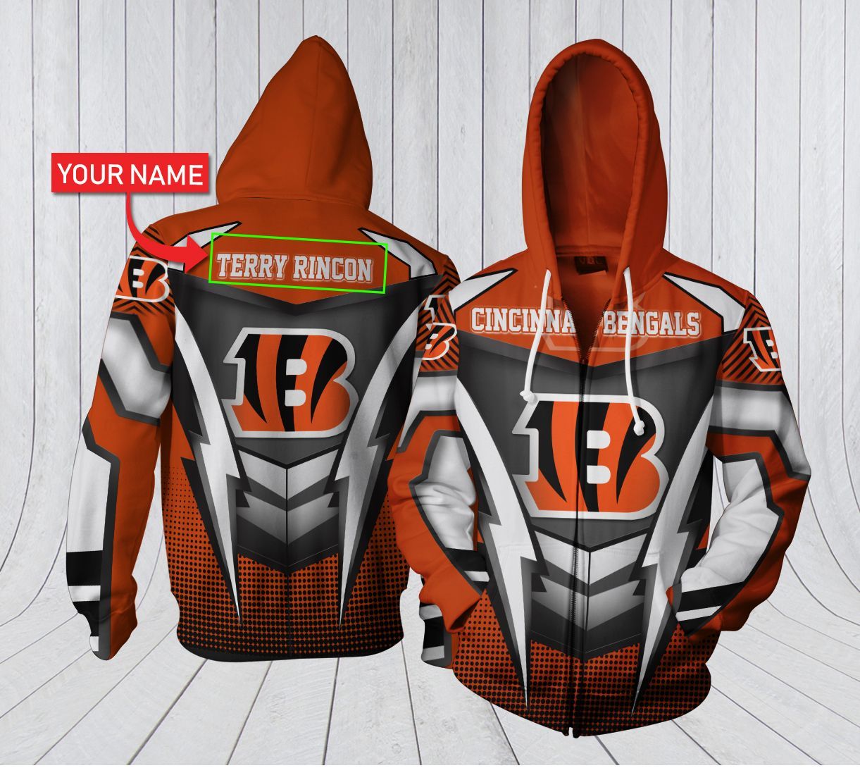 HA3D07CT087 Cincinnati Bengals 3D Clothing Personalized