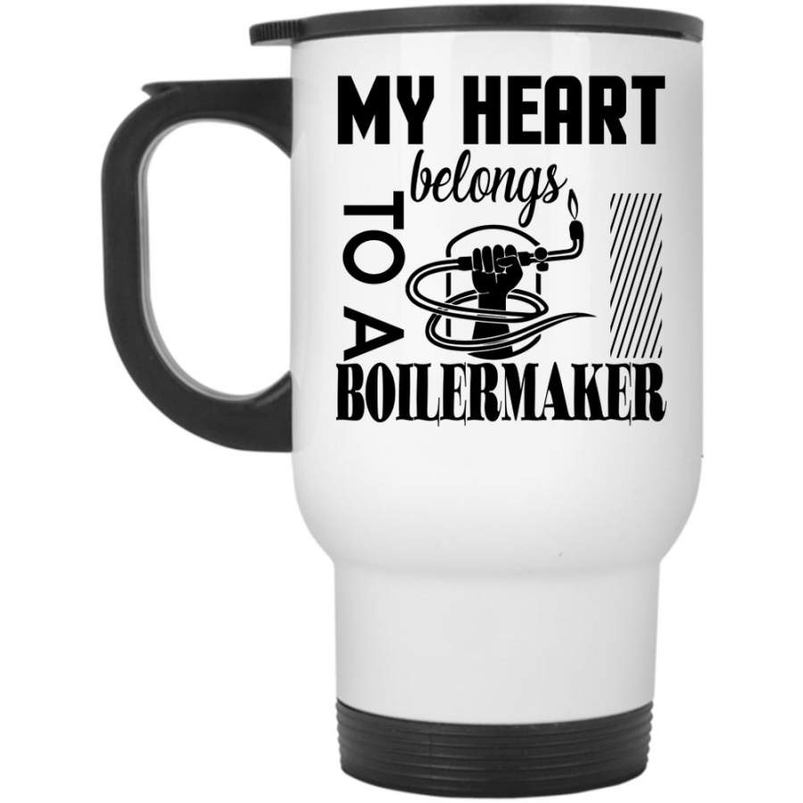 Cool Couple Travel Mug, My Heart Belongs To A Boilermaker Mug