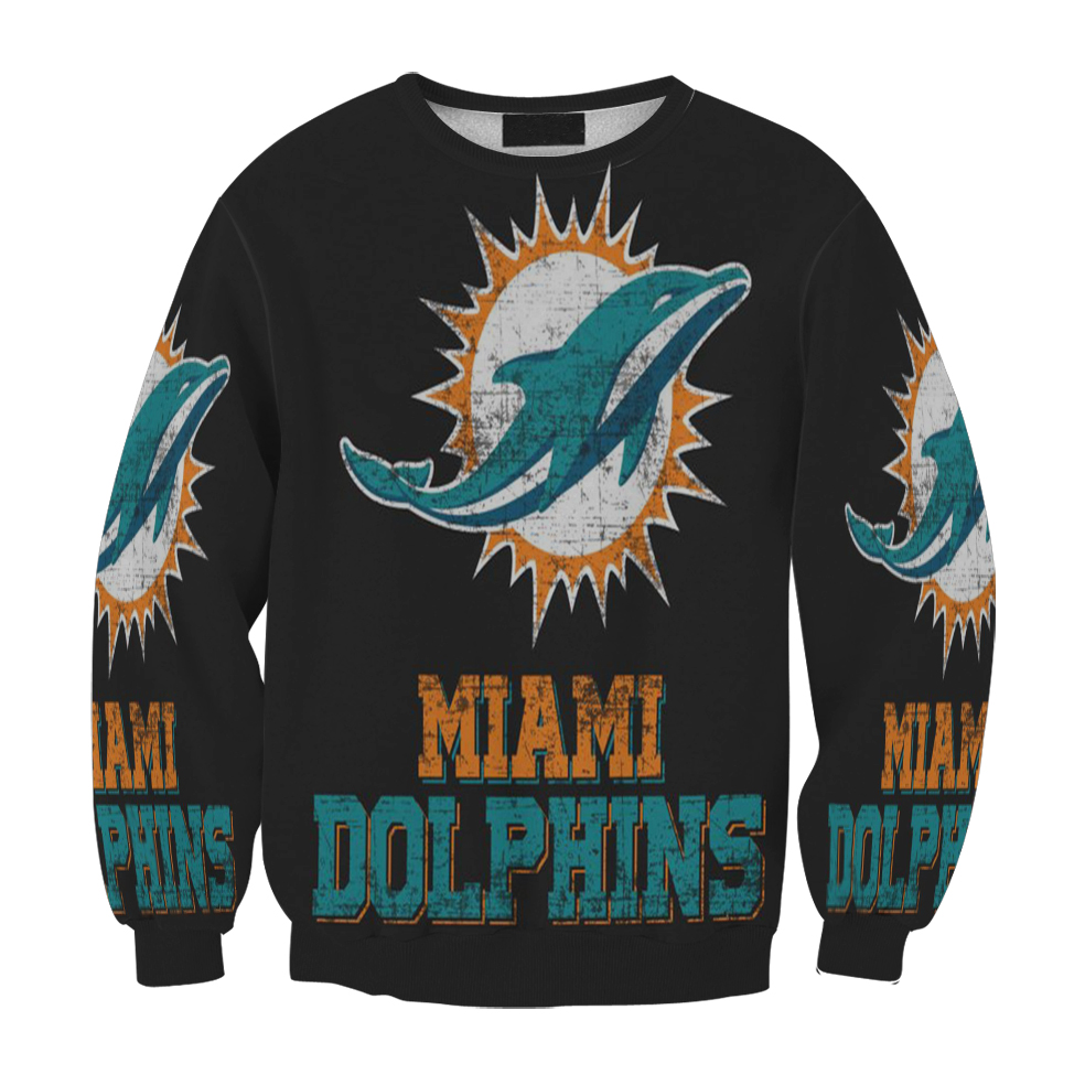 Miami Dolphins Logo Art Illustration 2 Gift For Fan 3D Full Printing Sweatshirt