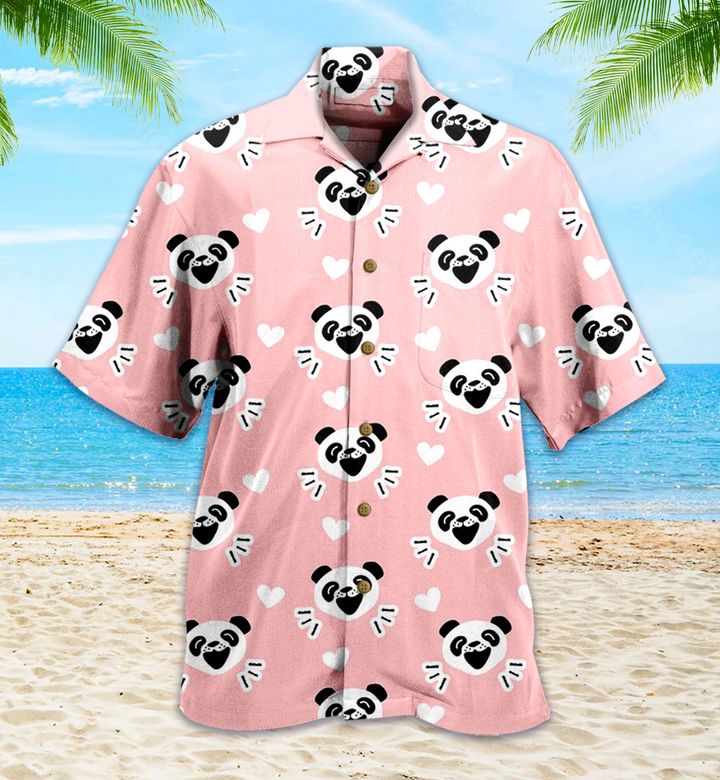 Panda Pink 3D Hawaiian Shirt