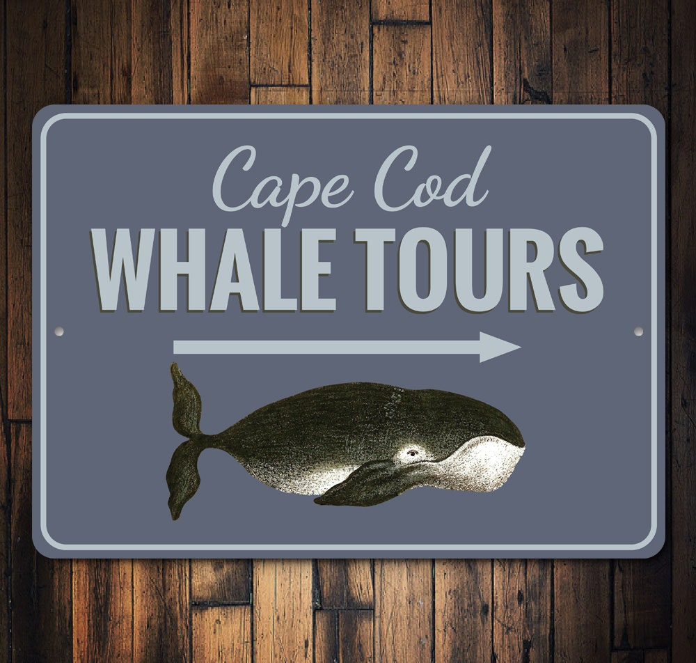 Whale Tours Sign, Cape Cod Whales Decor, Cape Cod Island Sign Decor, Vineyard Gift, Massachusetts Decor, Sign, Quality Metal State Sign