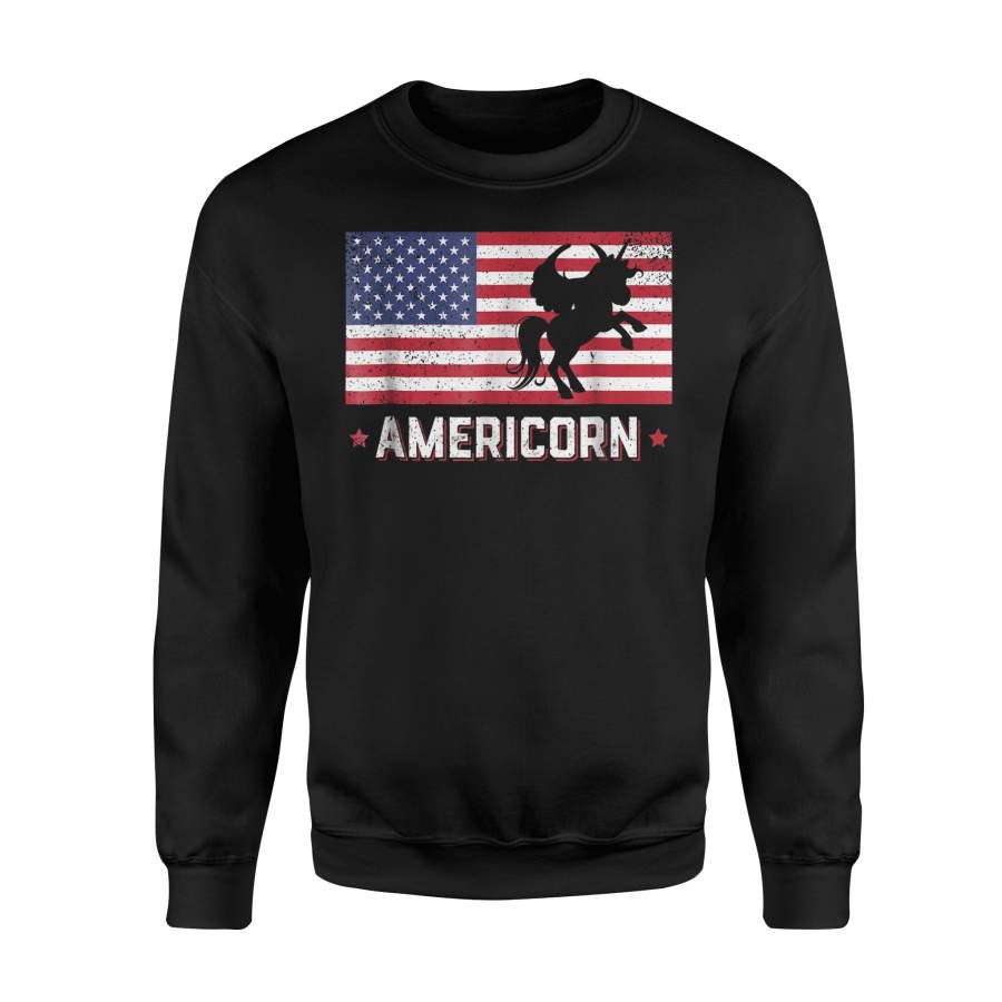 American Flag Unicorn Americorn USA Funny 4th Of July Sweatshirt