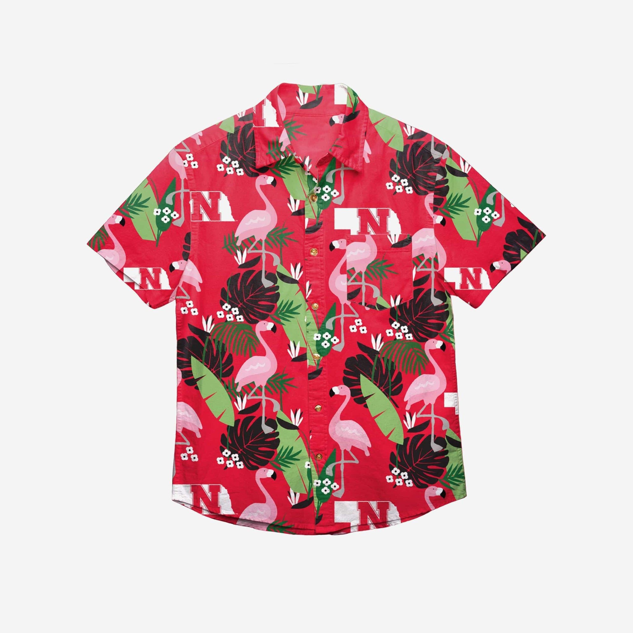 Nebraska Cornhuskers Floral Button Up Hawaii Shirt Ha99257