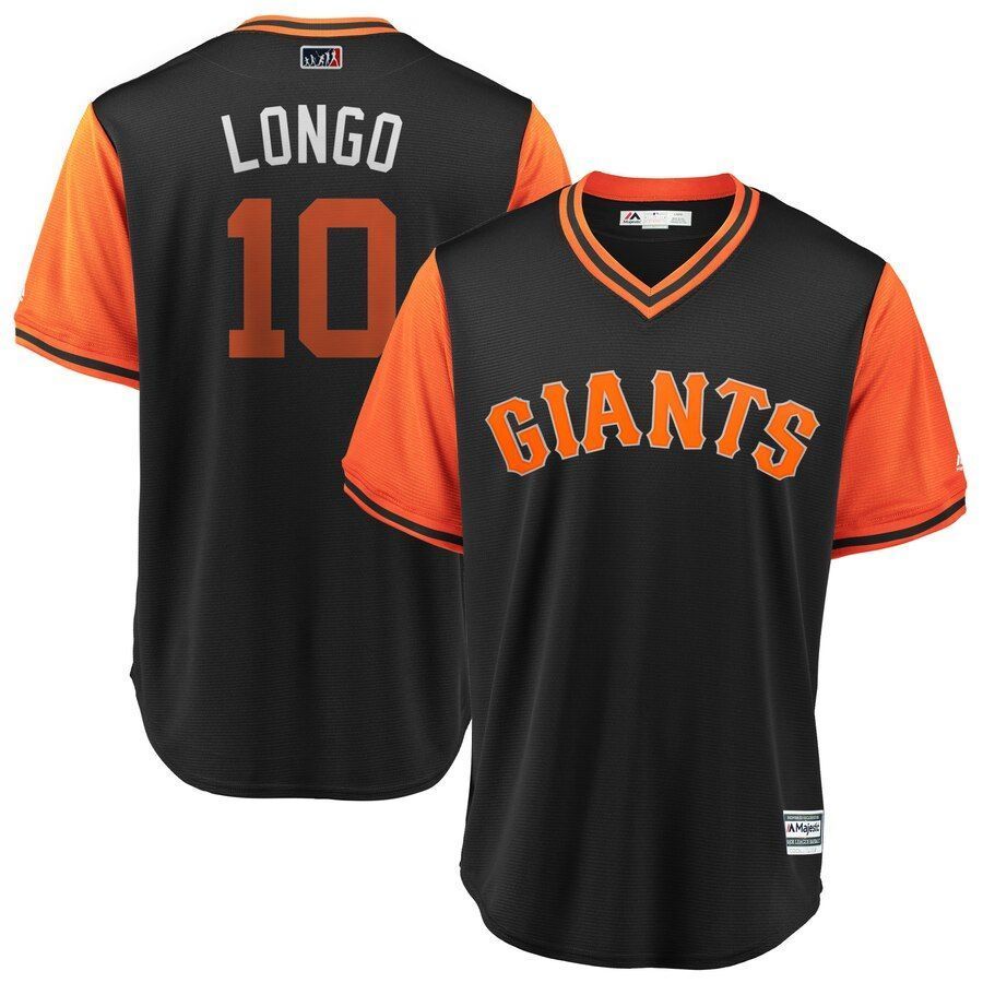 Evan Longoria Longo San Francisco Giants Majestic Players Weekend Cool Base Jersey Blackorange 2019