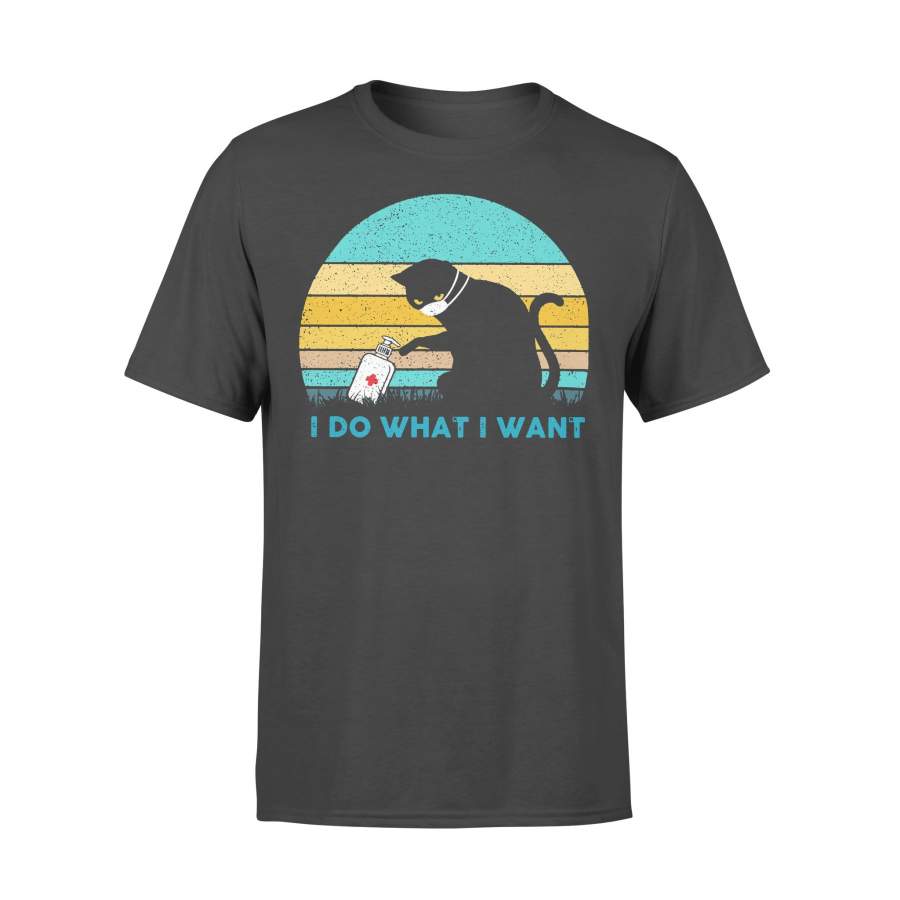 Black Cat Mask I Do What I Want Vintage T-shirt