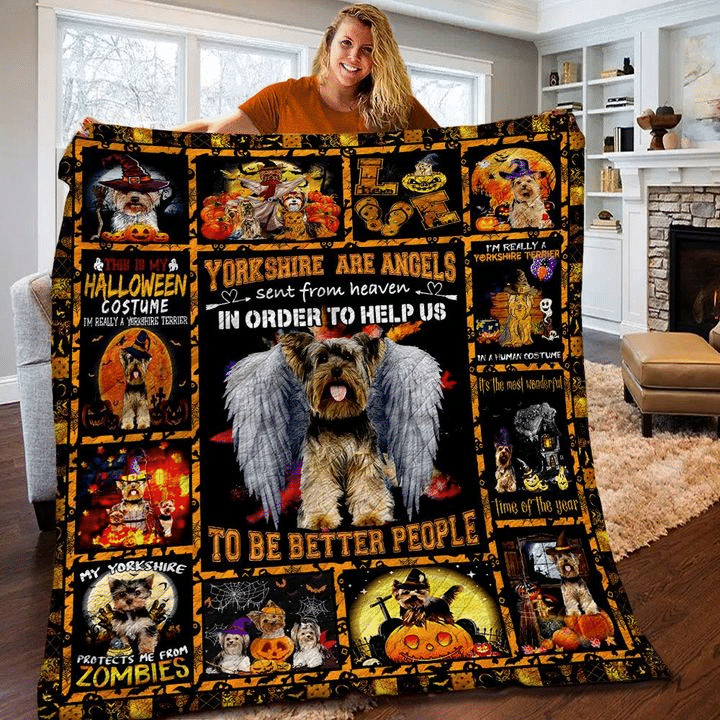 Yorkshire Halloween Quilt Blanket