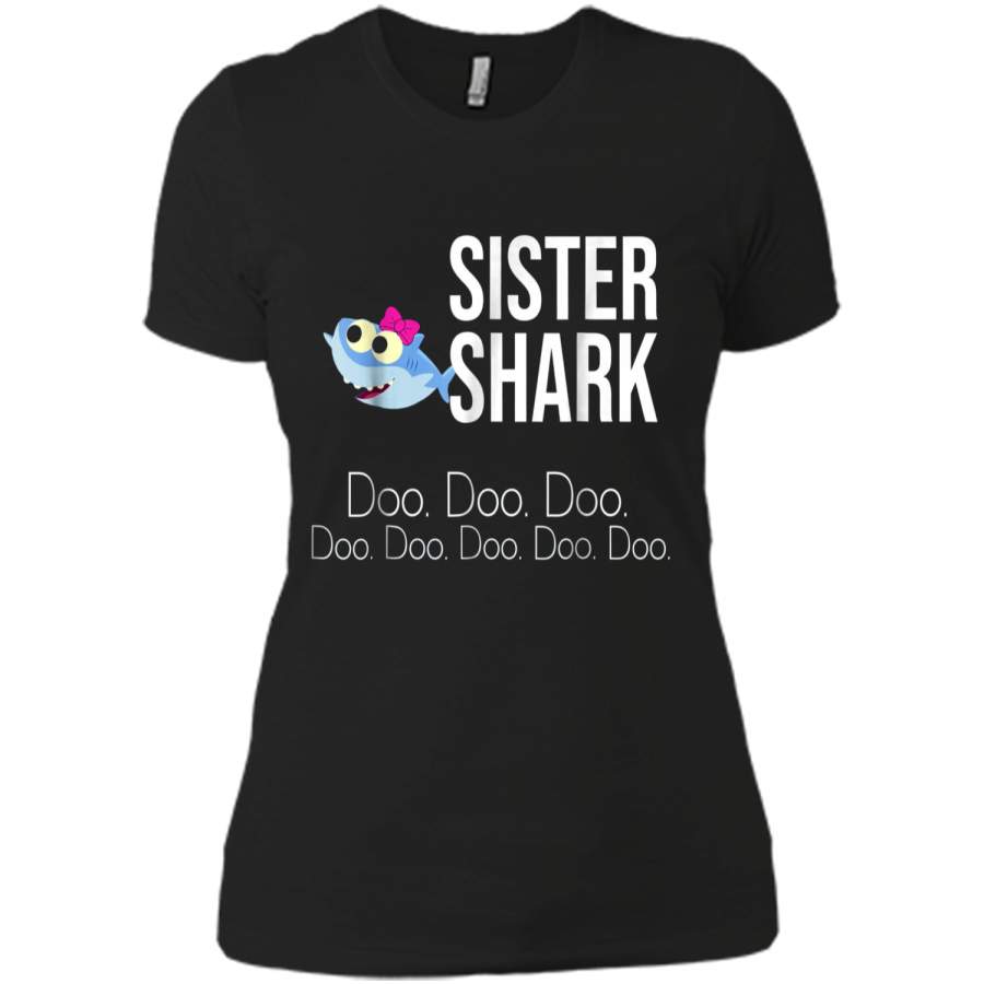 "Sister Shark" Baby Mommy Daddy Matching Family  Next Level Ladies Boyfriend Tee