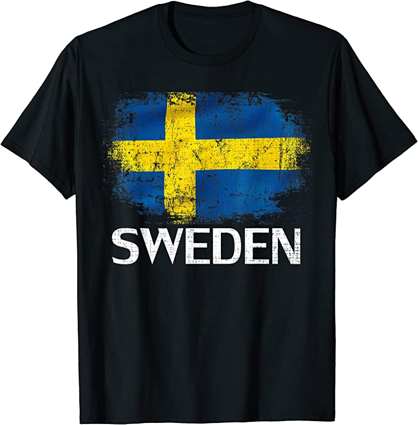 Vintage Sweden Flag For Swedish Gift T-Shirt