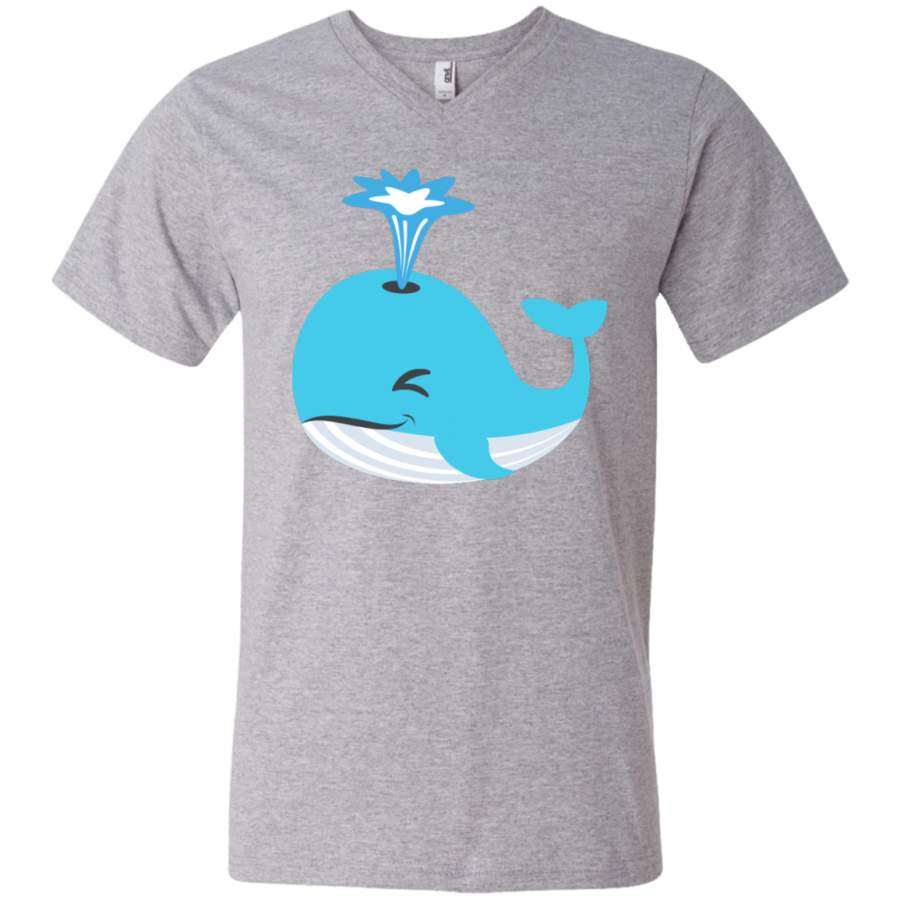 Whale Blow Hole Spray Emoji Men’s V-Neck T-Shirt