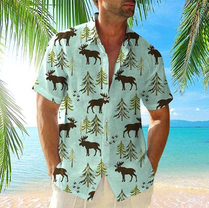 Forest Moose Hawaii Shirt Ha25403