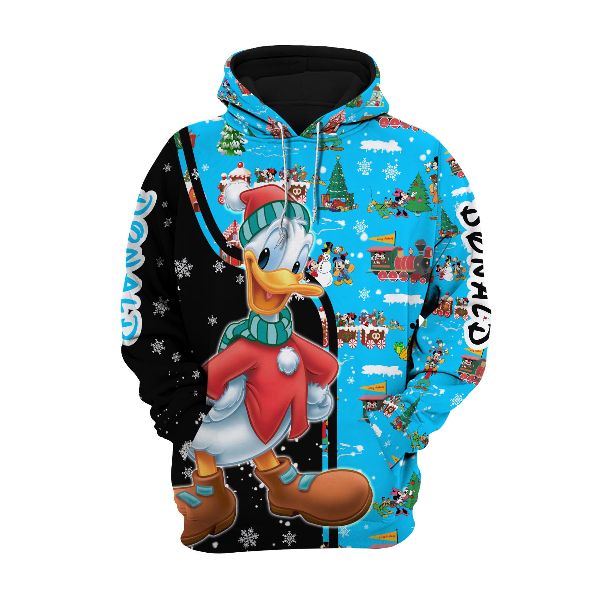 Unifinz Dn Christmas Hoodie Christmas Donald Duck Christmas Black Blue Hoodie 2022