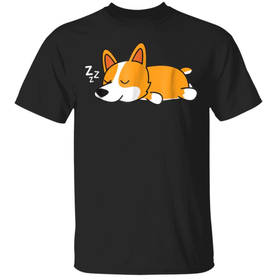 Cute Corgi Dog Puppy Sleeping Girls Shirt Animal Lover Gift