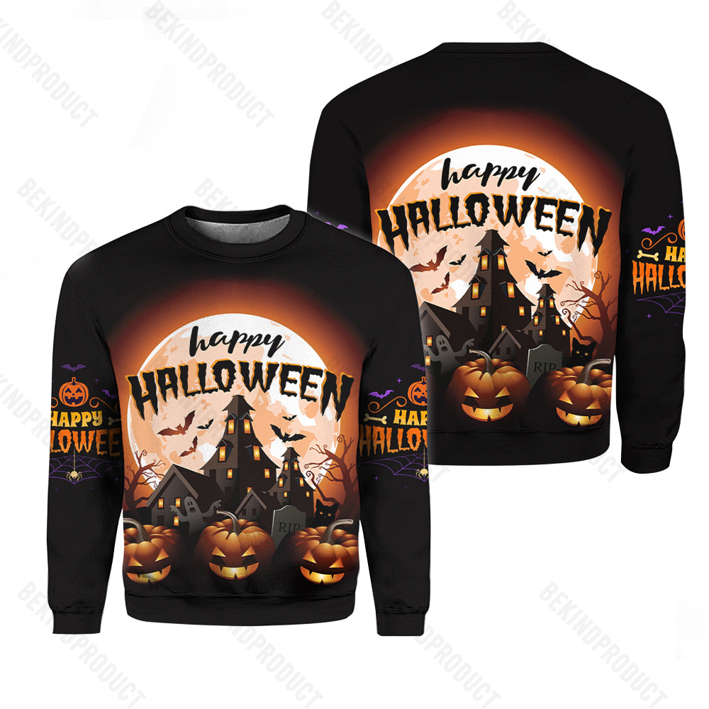 Scary Old Farm At Sunset Halloween Crewneck Sweatshirt All Over Print Sweatshirt For Women Sweatshirt For Men