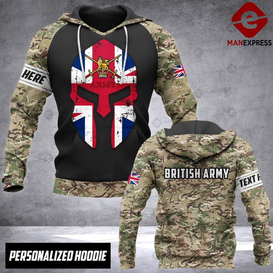 VH CUSTOMIZE BRITISH army – hoodie 3D ALL OVER PRINT 3107 NV