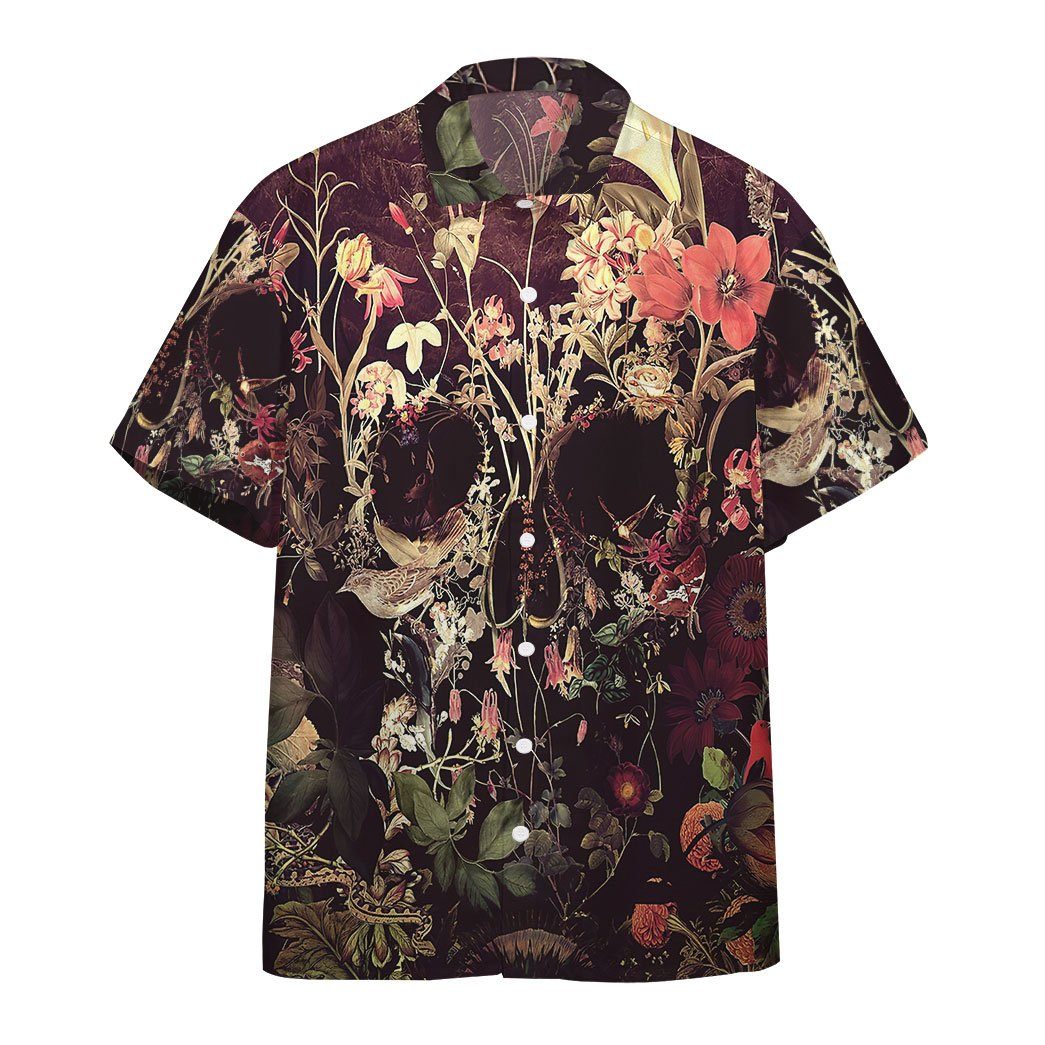 Gearhumans Bloom Skull Custom Hawaiian Shirt Ha2812