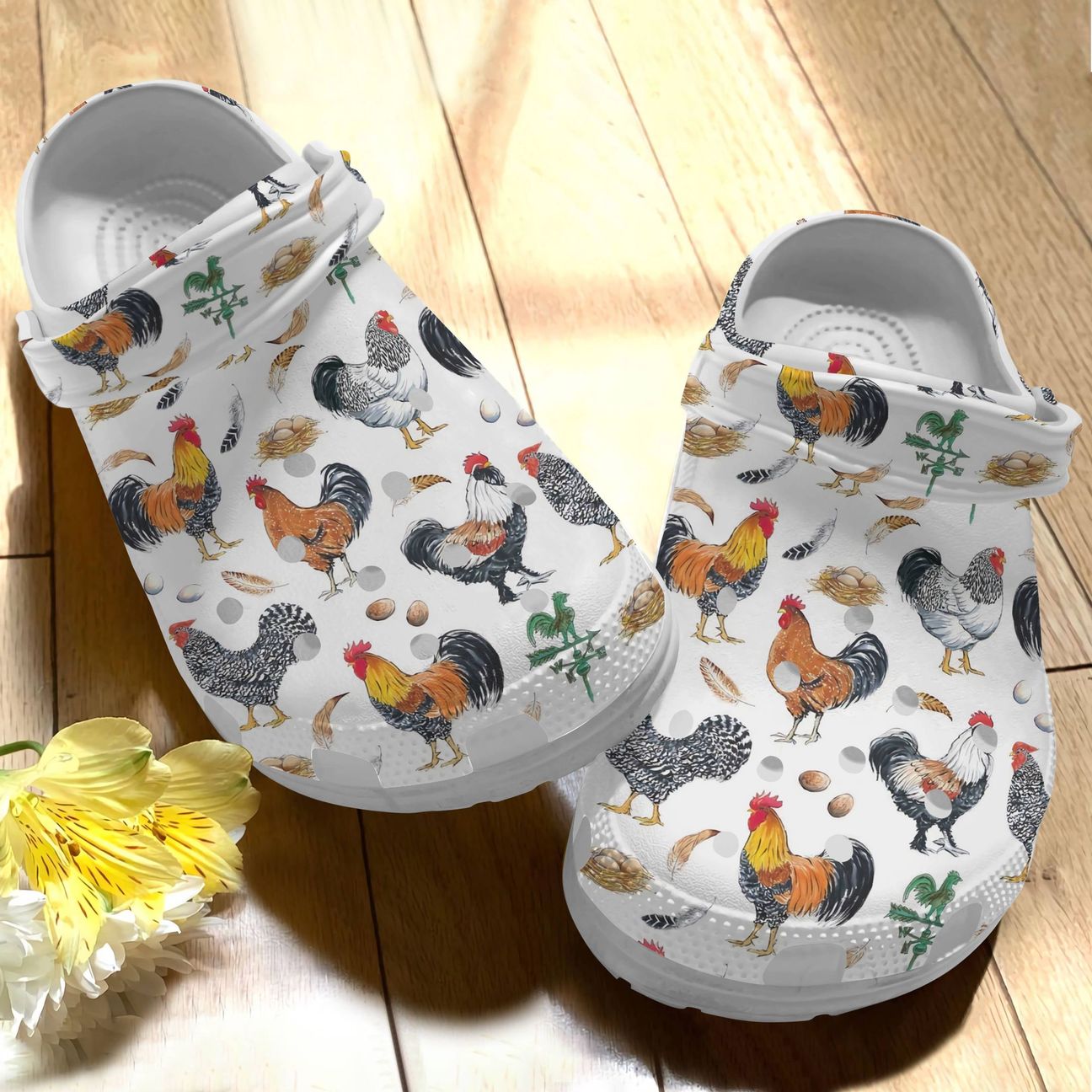 Chicken Personalize Clog, Custom Name, Text, Fashion Style For Women, Men, Kid, Print 3D Chicken Gang