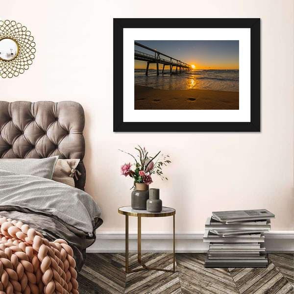 Beach Canvas Pictures Jetty At Sunrise Wrapped Canvas Wall Art Home Decor