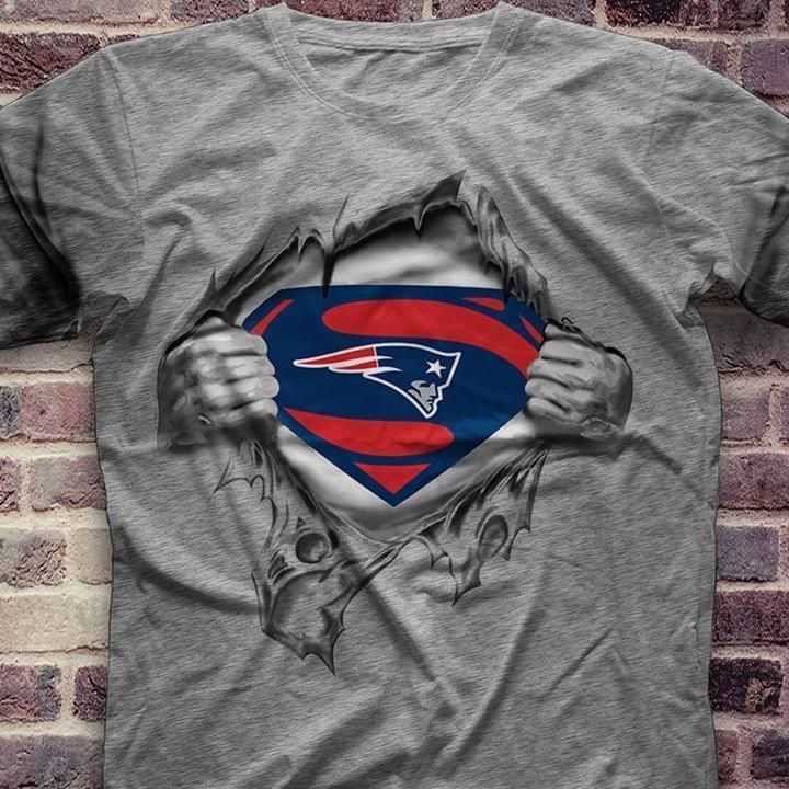 New England Patriots Superman Logo Ripped T Shirt Hoodie Sweater Tshirt Hoodie Sweater