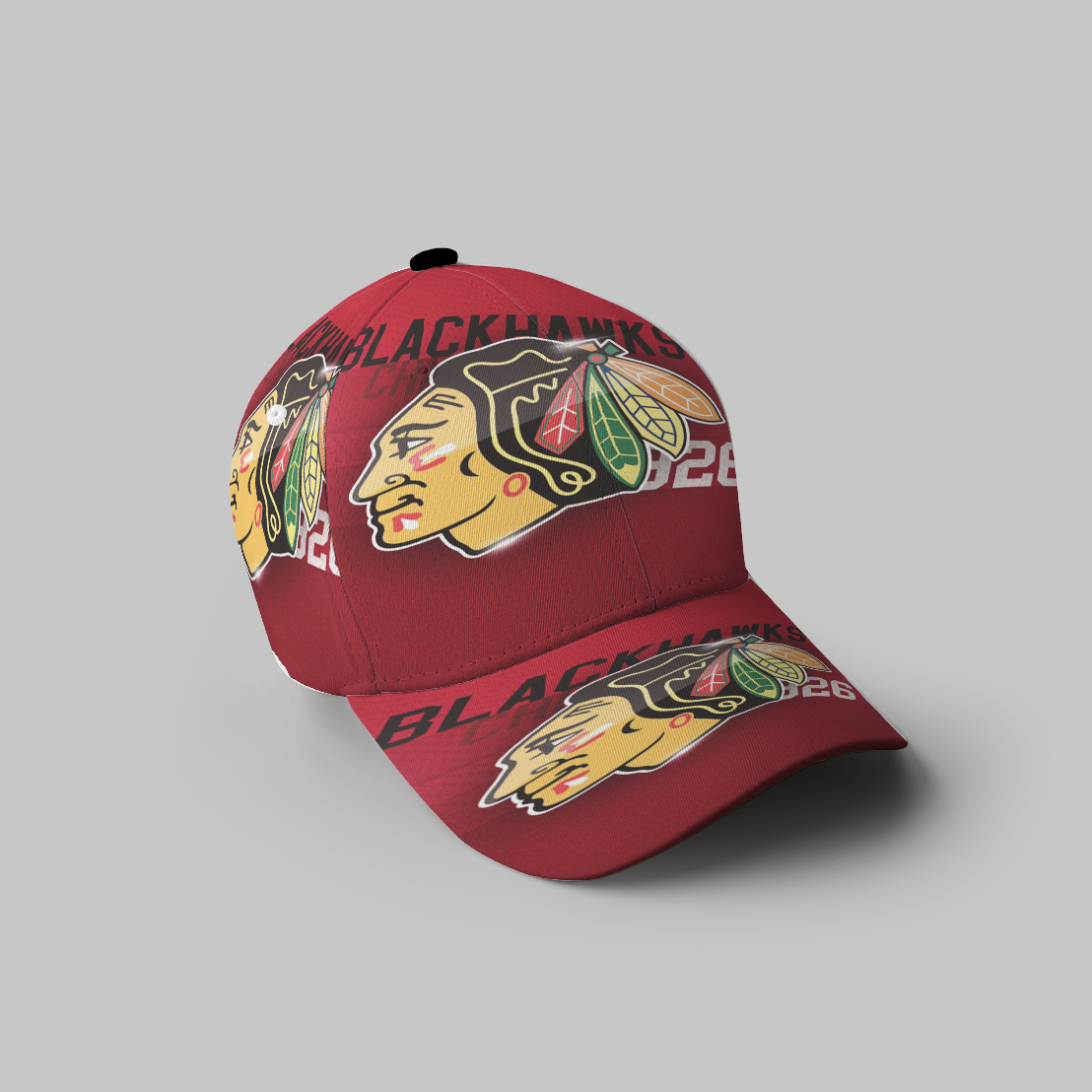 Chicago Blackhawks Emblem Texture 3D Printing Baseball Cap Classic Hat