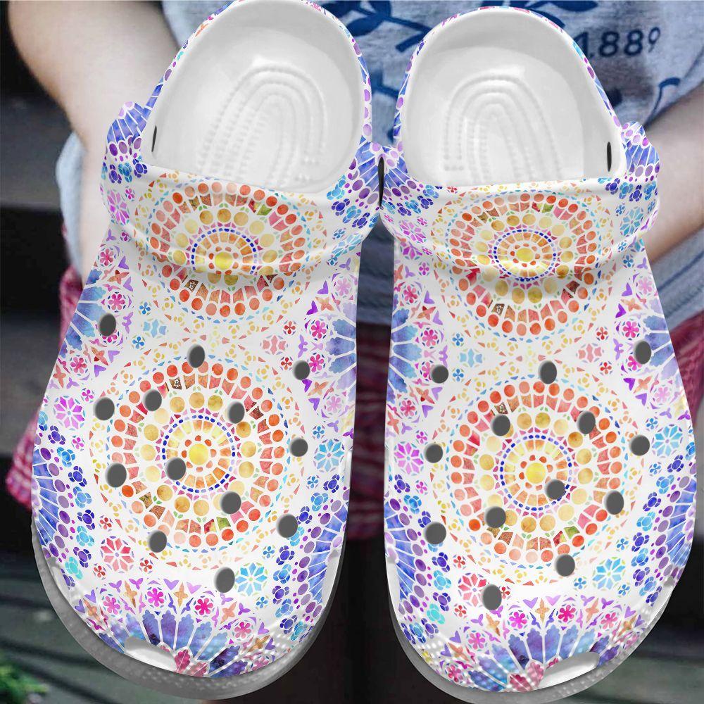 Hippie Personalize Clog, Custom Name, Text, Fashion Style For Women, Men, Kid, Print 3D Whitesole White Lucid Dreams