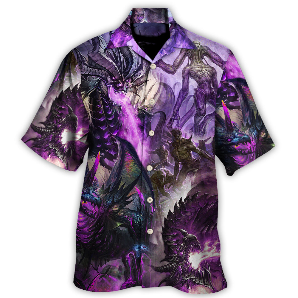 Dragon Purple Skull Monster Lightning Fight Art Style Hawaii Shirt Ha40470