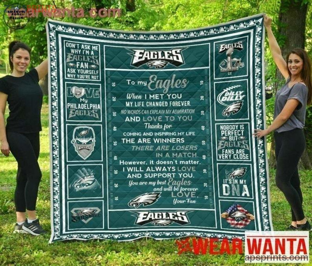 Philadelphia Eagles To My Eagles Love Your Fan 3D Printing Quilt Blanket Gift For Fan Football Lover