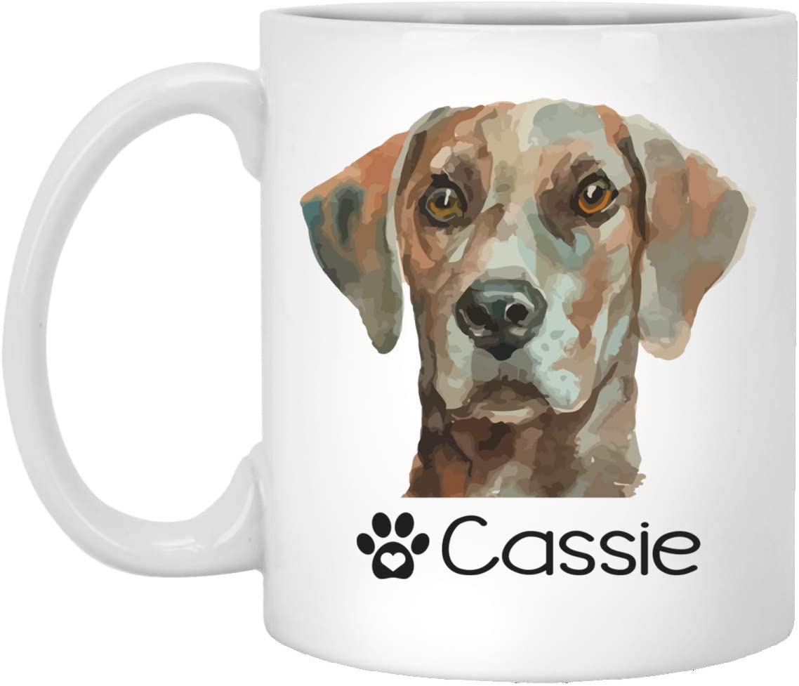 Personalized Plott Hound Dog Mug – Pet Owner Gifts For Women – Gifts For Dog Lover – Plott Hound Mom Dad Mugs – Dog Cups 15Oz