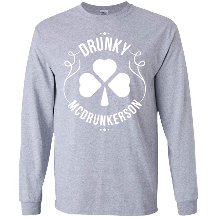 Green St Patricks Day – Drunky McDrunkerson LS T-Shirt