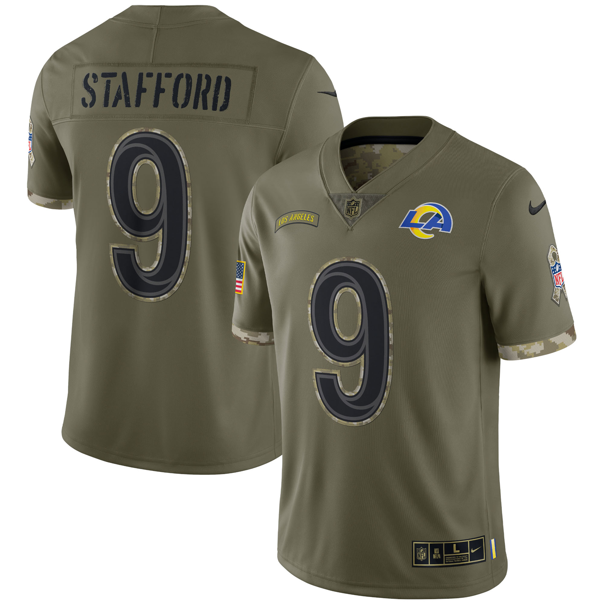 Men’s Los Angeles Rams Olive 2022 Salute To Service Limited Jersey